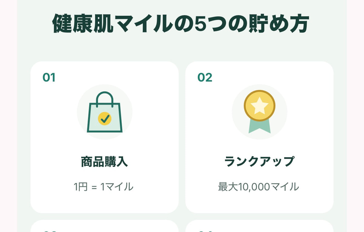 健康肌マイルの5つの貯め方
